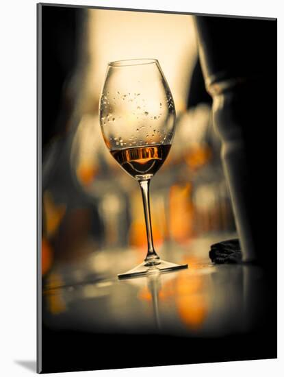 USA, Washington State, Seattle. Wine glass reflecting light.-Richard Duval-Mounted Photographic Print