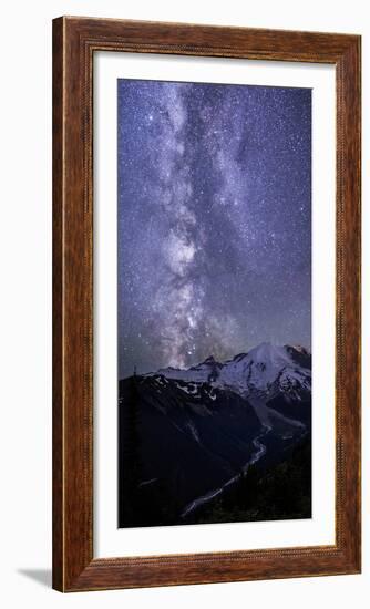 USA, Washington State. The Milky Way looms above Mt. Rainier, Mt. Rainier National Park-Gary Luhm-Framed Photographic Print