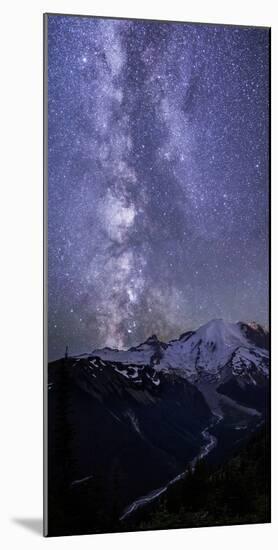 USA, Washington State. The Milky Way looms above Mt. Rainier, Mt. Rainier National Park-Gary Luhm-Mounted Photographic Print