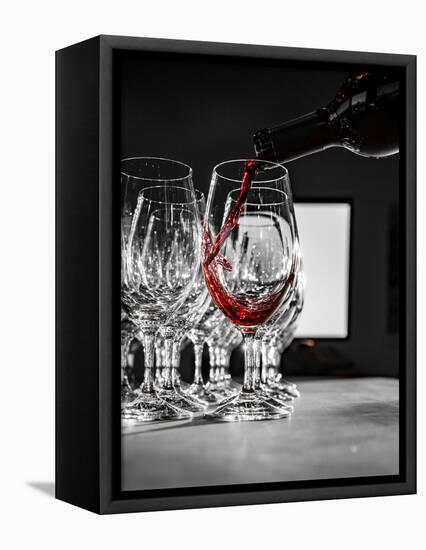 USA, Washington State, Walla Walla. Vintage Merlot Pour at Celebrate Walla Walla.-Richard Duval-Framed Premier Image Canvas