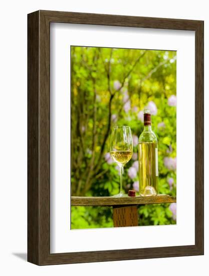 Usa, Washington State, Woodinville. White wine for an outdoor tasting at JM Cellars.-Richard Duval-Framed Photographic Print