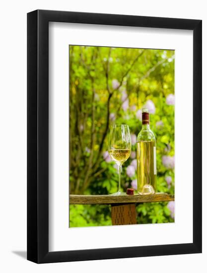 Usa, Washington State, Woodinville. White wine for an outdoor tasting at JM Cellars.-Richard Duval-Framed Photographic Print