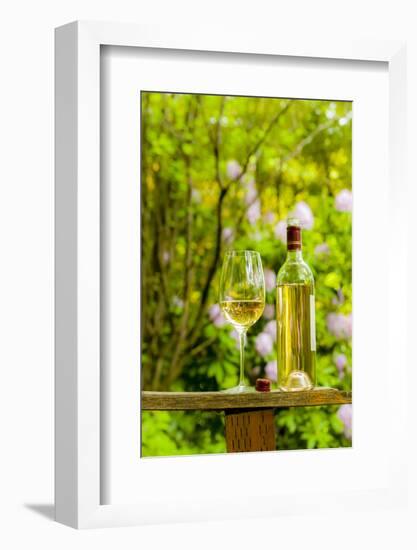 Usa, Washington State, Woodinville. White wine for an outdoor tasting at JM Cellars.-Richard Duval-Framed Photographic Print