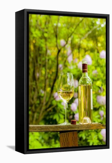 Usa, Washington State, Woodinville. White wine for an outdoor tasting at JM Cellars.-Richard Duval-Framed Premier Image Canvas