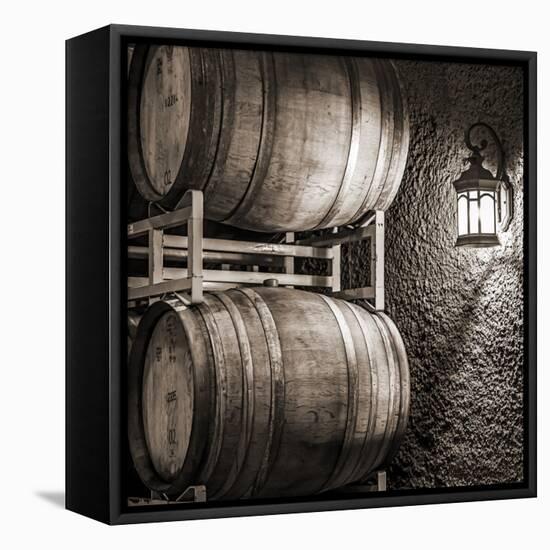 USA, Washington State, Yakima Valley. Barrel cave in low light.-Richard Duval-Framed Premier Image Canvas