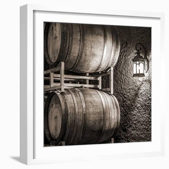 USA, Washington State, Yakima Valley. Barrel cave in low light.-Richard Duval-Framed Photographic Print