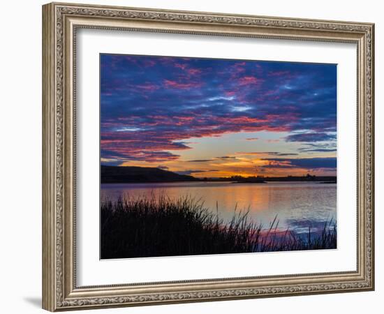 USA, Washington. Sunset on Scooteney Reservoir-Don Paulson-Framed Photographic Print