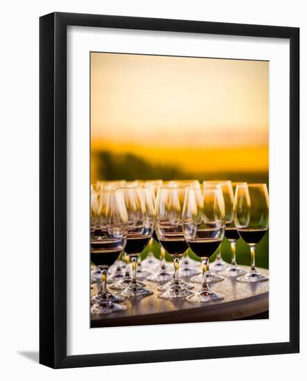 USA, Washington, Walla Walla. An outdoor tasting at winery in Walla Walla wine country.-Richard Duval-Framed Photographic Print