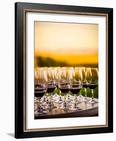 USA, Washington, Walla Walla. An outdoor tasting at winery in Walla Walla wine country.-Richard Duval-Framed Photographic Print