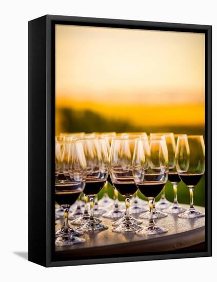 USA, Washington, Walla Walla. An outdoor tasting at winery in Walla Walla wine country.-Richard Duval-Framed Premier Image Canvas