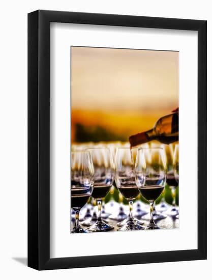 USA, Washington, Walla Walla. An outdoor tasting at winery in Walla Walla wine country.-Richard Duval-Framed Photographic Print