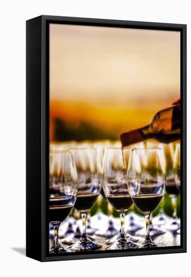 USA, Washington, Walla Walla. An outdoor tasting at winery in Walla Walla wine country.-Richard Duval-Framed Premier Image Canvas