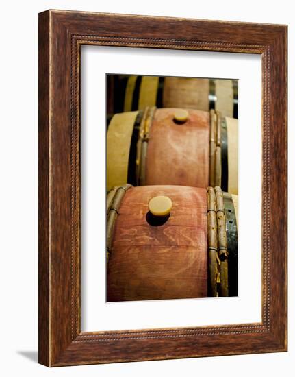 USA, Washington, Walla Walla. Barrel Room in Walla Walla Winery-Richard Duval-Framed Photographic Print