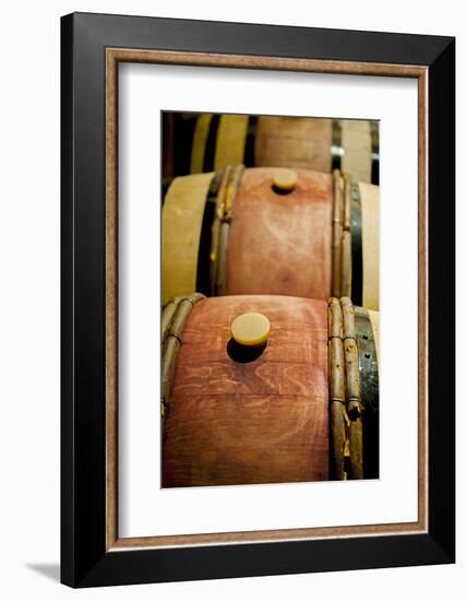 USA, Washington, Walla Walla. Barrel Room in Walla Walla Winery-Richard Duval-Framed Photographic Print