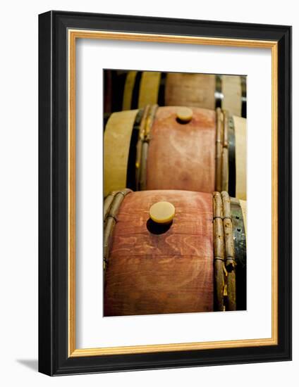 USA, Washington, Walla Walla. Barrel Room in Walla Walla Winery-Richard Duval-Framed Photographic Print