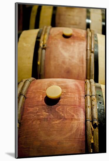 USA, Washington, Walla Walla. Barrel room in Walla Walla winery.-Richard Duval-Mounted Photographic Print