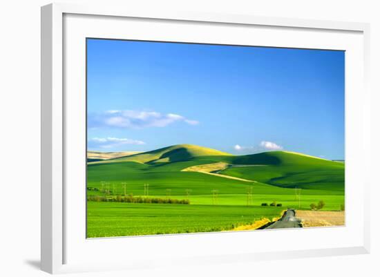 USA, Washington, Walla Walla. Blue Mountains Border Fields-Richard Duval-Framed Photographic Print