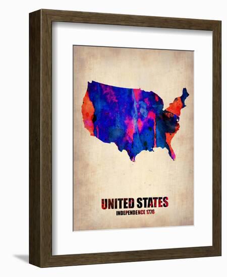 Usa Watercolor Map 1-NaxArt-Framed Art Print