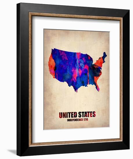 Usa Watercolor Map 1-NaxArt-Framed Art Print