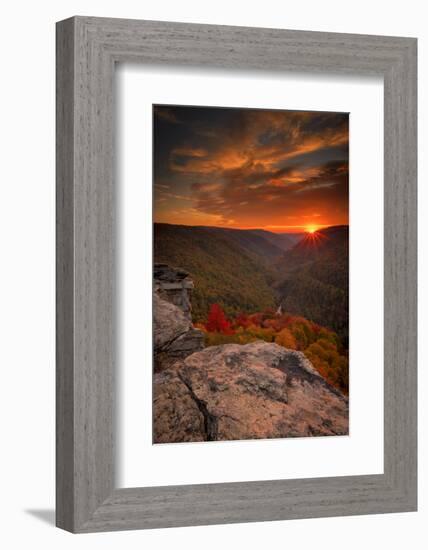 USA, West Virginia, Blackwater Falls State Park. Sunset on mountain landscape.-Jaynes Gallery-Framed Photographic Print