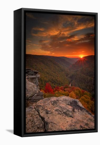 USA, West Virginia, Blackwater Falls State Park. Sunset on mountain landscape.-Jaynes Gallery-Framed Premier Image Canvas