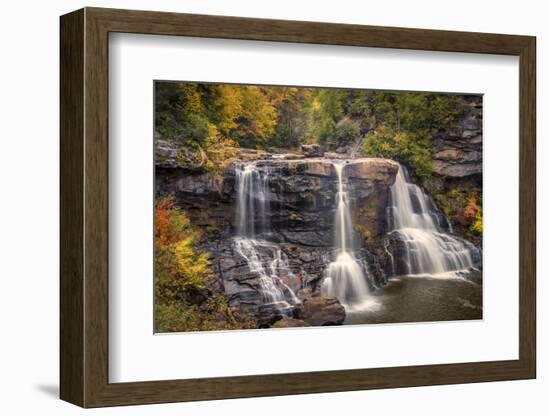 USA, West Virginia, Blackwater Falls State Park. Waterfall and forest scenic.-Jaynes Gallery-Framed Photographic Print