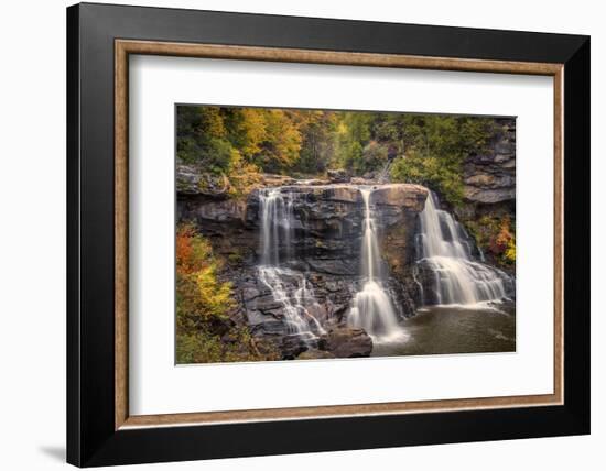 USA, West Virginia, Blackwater Falls State Park. Waterfall and forest scenic.-Jaynes Gallery-Framed Photographic Print