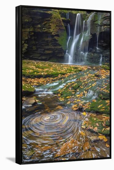 USA, West Virginia, Blackwater Falls State Park. Waterfall and whirlpool scenic.-Jaynes Gallery-Framed Premier Image Canvas