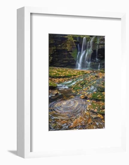 USA, West Virginia, Blackwater Falls State Park. Waterfall and whirlpool scenic.-Jaynes Gallery-Framed Photographic Print