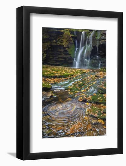 USA, West Virginia, Blackwater Falls State Park. Waterfall and whirlpool scenic.-Jaynes Gallery-Framed Photographic Print