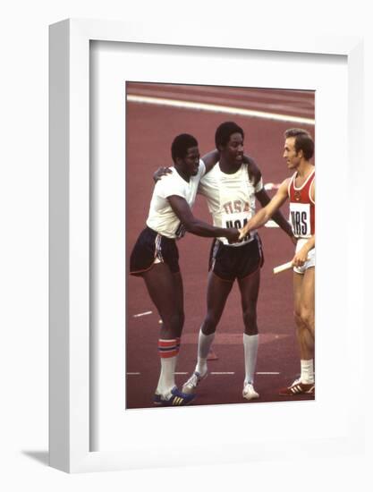 Usa Winners of the Men's 400- Meter Relay Race 1972 Summer Olympic Games in Munich, Germany-John Dominis-Framed Photographic Print