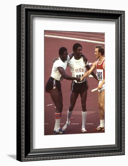 Usa Winners of the Men's 400- Meter Relay Race 1972 Summer Olympic Games in Munich, Germany-John Dominis-Framed Photographic Print