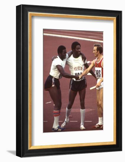 Usa Winners of the Men's 400- Meter Relay Race 1972 Summer Olympic Games in Munich, Germany-John Dominis-Framed Photographic Print