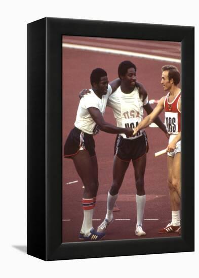 Usa Winners of the Men's 400- Meter Relay Race 1972 Summer Olympic Games in Munich, Germany-John Dominis-Framed Premier Image Canvas