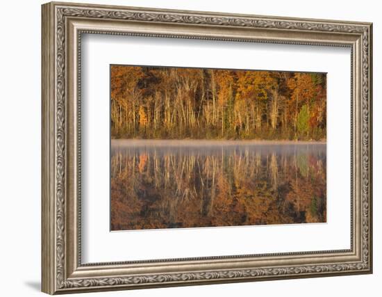 USA, Wisconsin. A cold morning on a Mill pond Lake in Autumn.-Brenda Tharp-Framed Photographic Print