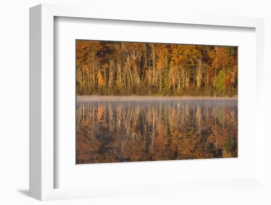 USA, Wisconsin. A cold morning on a Mill pond Lake in Autumn.-Brenda Tharp-Framed Photographic Print
