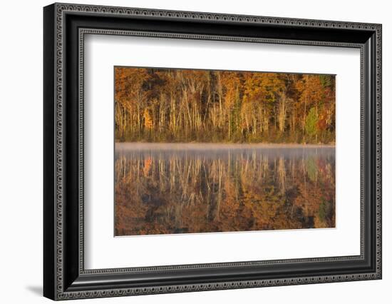 USA, Wisconsin. A cold morning on a Mill pond Lake in Autumn.-Brenda Tharp-Framed Photographic Print