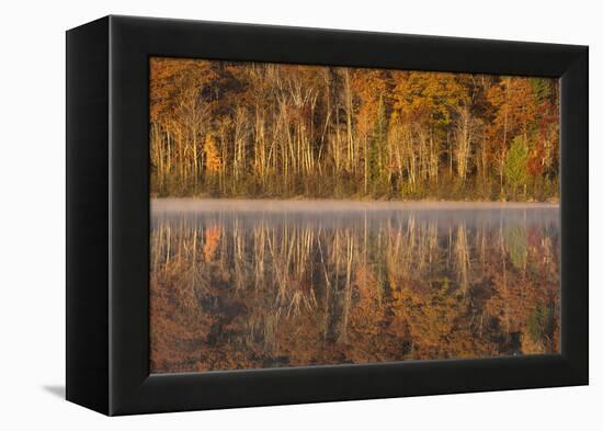 USA, Wisconsin. A cold morning on a Mill pond Lake in Autumn.-Brenda Tharp-Framed Premier Image Canvas