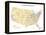 Usa With Interstate Highways, States And Names-Bruce Jones-Framed Stretched Canvas