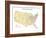 Usa With Interstate Highways, States And Names-Bruce Jones-Framed Premium Giclee Print