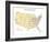 Usa With Interstate Highways, States And Names-Bruce Jones-Framed Premium Giclee Print