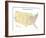 Usa With Interstate Highways, States And Names-Bruce Jones-Framed Art Print