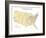 Usa With Interstate Highways, States And Names-Bruce Jones-Framed Art Print