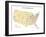 Usa With Interstate Highways, States And Names-Bruce Jones-Framed Art Print