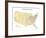 Usa With Interstate Highways, States And Names-Bruce Jones-Framed Art Print