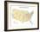 Usa With Interstate Highways, States And Names-Bruce Jones-Framed Art Print