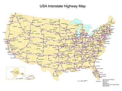 usa with interstate highways states and names art print bruce jones art com