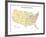 Usa With Interstate Highways, States And Names-Bruce Jones-Framed Art Print