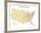 Usa With Interstate Highways, States And Names-Bruce Jones-Framed Art Print