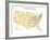 Usa With Interstate Highways, States And Names-Bruce Jones-Framed Art Print